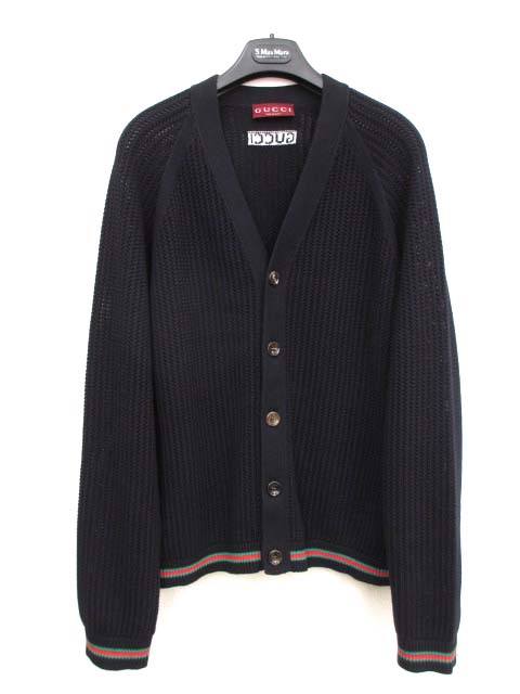 グッチ GUCCI 24-25AW ウェブ ストライプ コットン ニット 