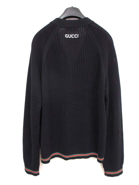 グッチ GUCCI 24-25AW ウェブ ストライプ コットン ニット 