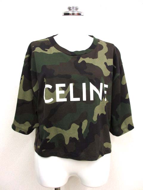 セリーヌ CELINE 2X761503P クロップドカモフラTシャツ M 迷彩 カットソー レディース