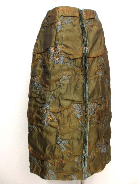 ブラミンク BLAMINK フラワージャガードタックスカート 36 7924-230