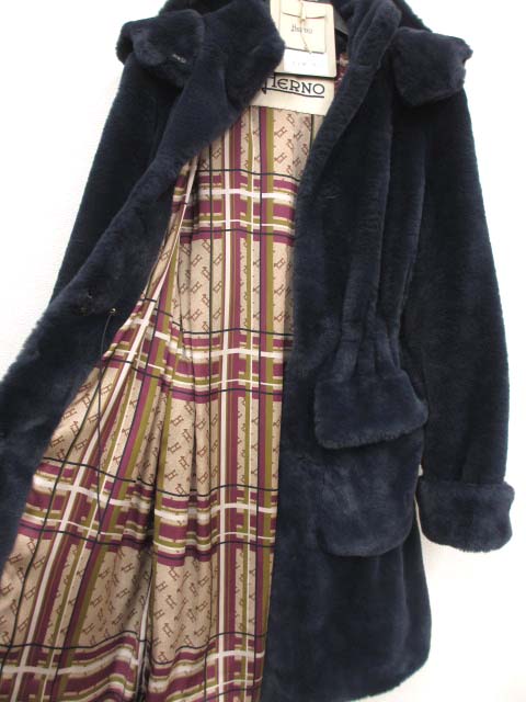 美品 ヘルノ GC000359D 22AW エコファー ロングコート 40