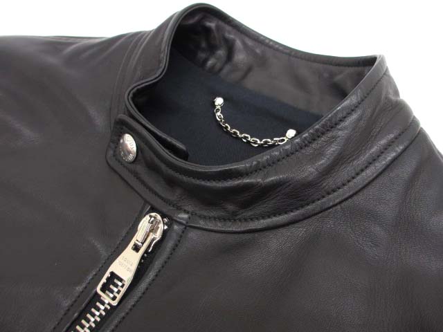 美品 ルイヴィトン ラムレザー シングル ライダースジャケット 48 ルイ