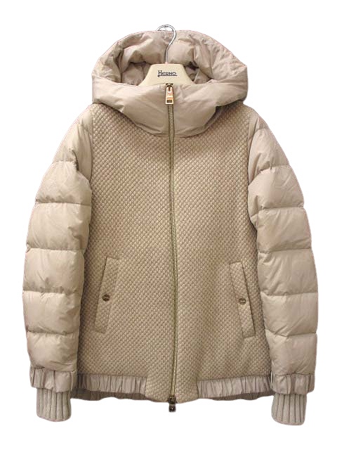 ヘルノ HERNO PI1381D ニットコンビ ダウンジャケット 40 レディース