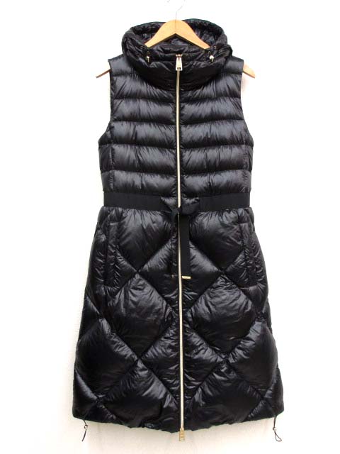 美品 ヘルノ PI1323D キルティング ロング ダウンベスト 40 ヘルノ HERNO PI1323D キルティング ロング ダウンベスト 40