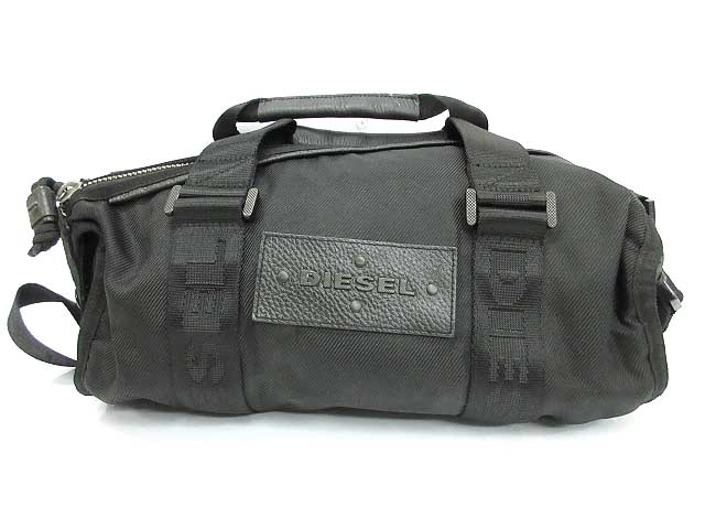 ディーゼル DIESEL ボストンバッグ ショルダー ロゴ ナイロン 黒 