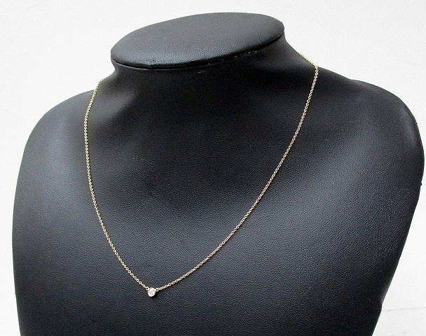 ティファニー バイザヤード ネックレスAU750 YG 0.08ct