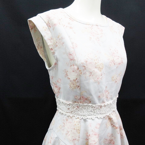 リズリサ Liz Lisa ワンピース ノースリーブ 膝丈 フレア 花柄 レース 0 水色 レディース 064 ベクトルパーク