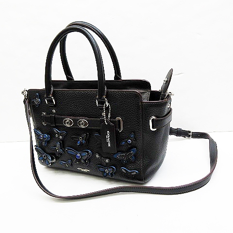 コーチ COACH 極美品 F59361 バタフライ スタッズ レザー 2WAY 