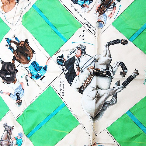 エルメス HERMES カレ 90 大判 スカーフ LE MONDE DU POLO ポロの世界