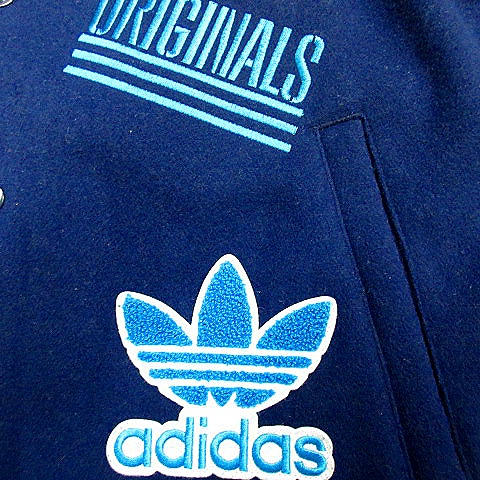 値下げ中　adidas スタジャン　花柄　紺色 eao84_6.jpg