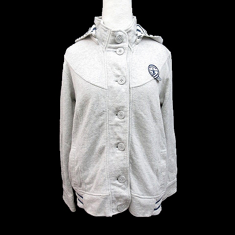 ポンポネット Pomponette 子供服 ボタン留め ラメ混 スウェット パーカー ジュニアサイズ M 灰 グレー系 レディース 064 ベクトルパーク