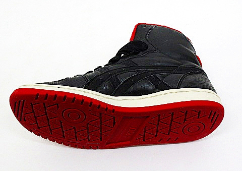 レッド/ブラック ハイカット スポーツシューズ アシックス asics フェイク レザー ハイカット スニーカー 23cm
