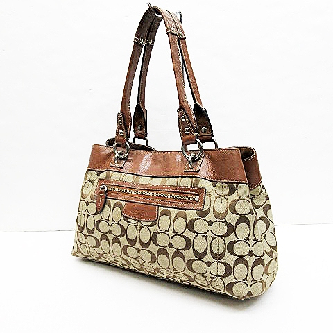 コーチ COACH F15533 シグネチャー ハンドバッグ 茶 ブラウン系 コーチ COACH F15533 シグネチャー ハンドバッグ 茶 ブラウン系