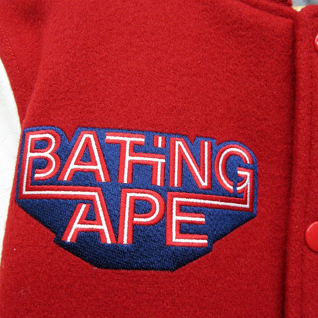 A BATHING APE エイプ アイコン ロゴ コットン スタジャン A BATHING APE エイプ アイコン ロゴ コットン スタジャン A