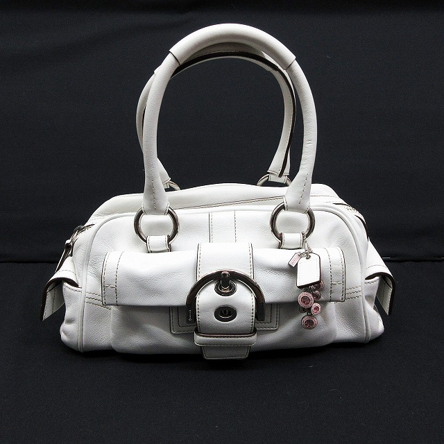 コーチ COACH 8A10 ソーホー レザー サッチェル ハンドバッグ 白 