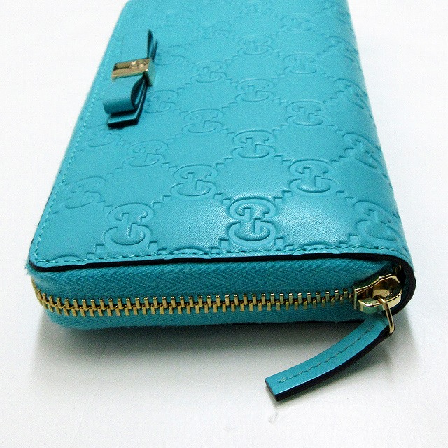 未使用品 グッチ GUCCI 388680 シマ ラウンドファスナー GG レザー 長  