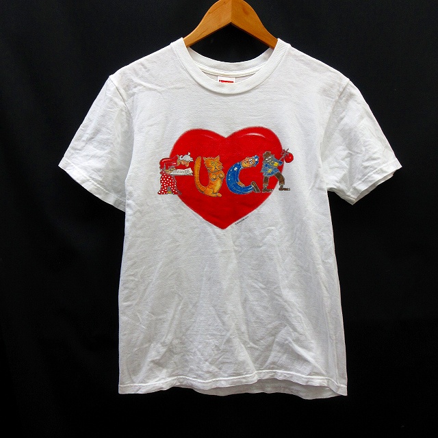 シュプリーム SUPREME Fuck Love Tee ハート プリント Tシャツ S 白 