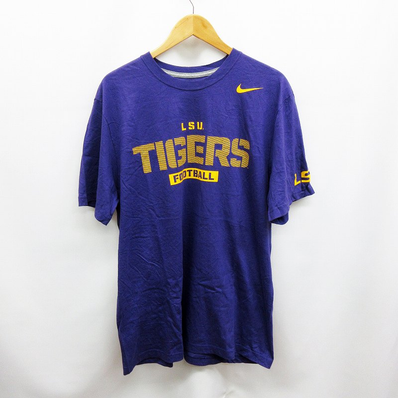 ナイキ Nike Lsu Tigers フットボール 半袖 Tシャツ カットソー Xl 紫 パープル系 12 メンズ 064 ベクトルパーク