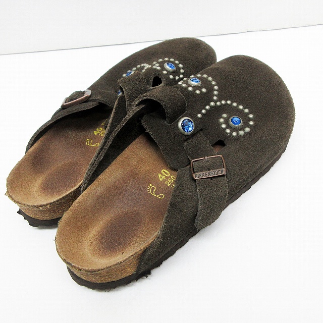 ビルケンシュトック Birkenstock Htc ボストン スエード レザー サンダル 40 茶 26cm ブラウン系 メンズ7 レディース9 064 ベクトルパーク