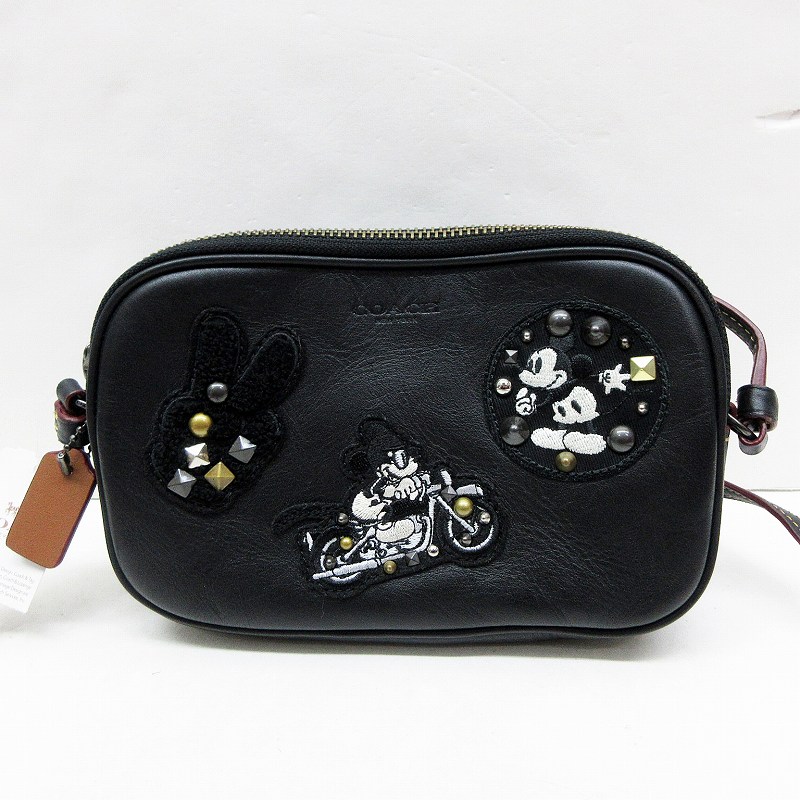 未使用品 コーチ COACH × ディスニー Disney ミッキー レザー スタッズ 