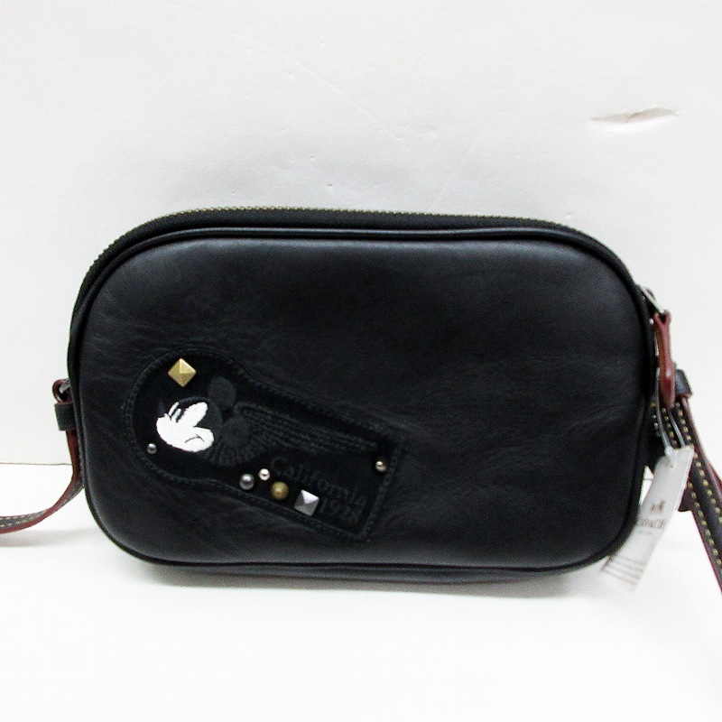 未使用品 コーチ COACH × ディスニー Disney ミッキー レザー スタッズ 
