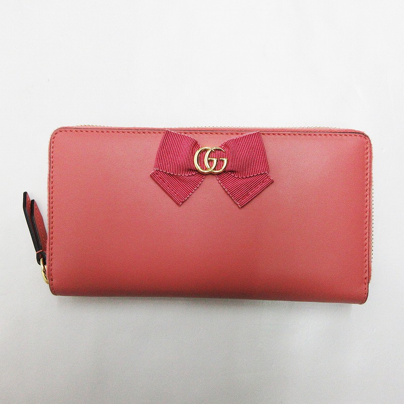 グッチ GUCCI 極美品 435819 GGマーモント ラウンドファスナー レザー 