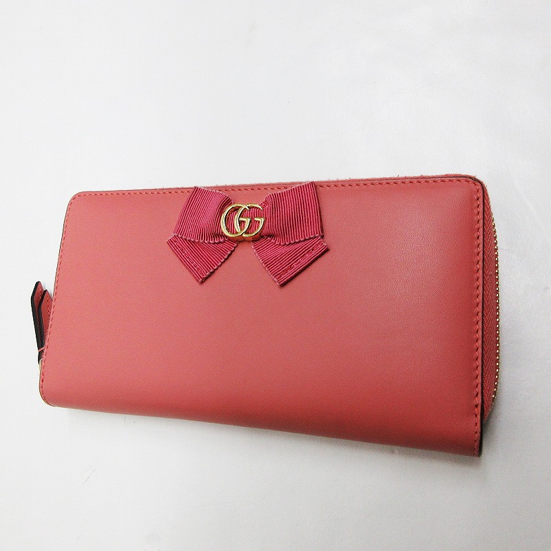 グッチ GUCCI 極美品 435819 GGマーモント ラウンドファスナー レザー 