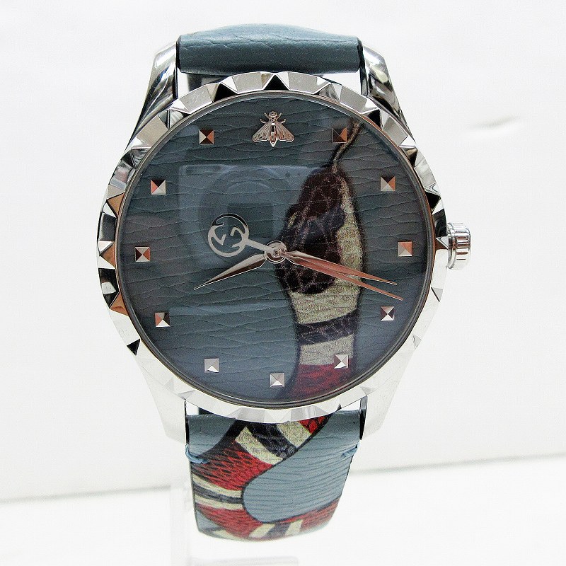 未使用品 グッチ GUCCI Gタイムレス G-TIMELESS 38MM キングスネーク 
