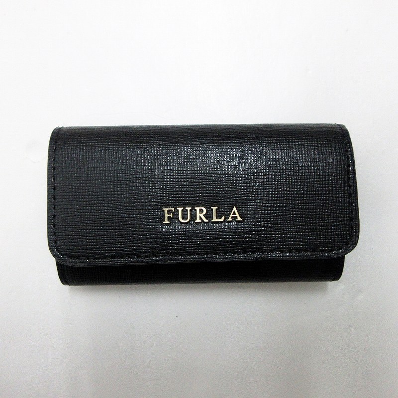 未使用品 フルラ FURLA RL71 レザー 6連 キーケース 黒 ブラック系 