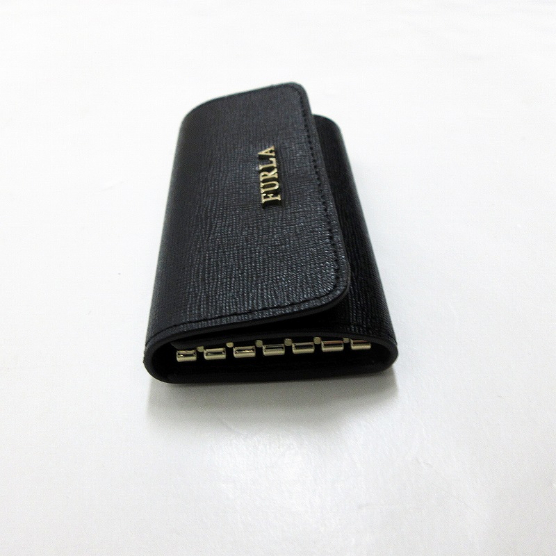 未使用品 フルラ FURLA RL71 レザー 6連 キーケース 黒 ブラック系 