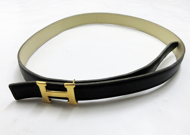 エルメス】HERMES ベルト 黒 白 H リバーシブル 70 HERMES エルメス H 
