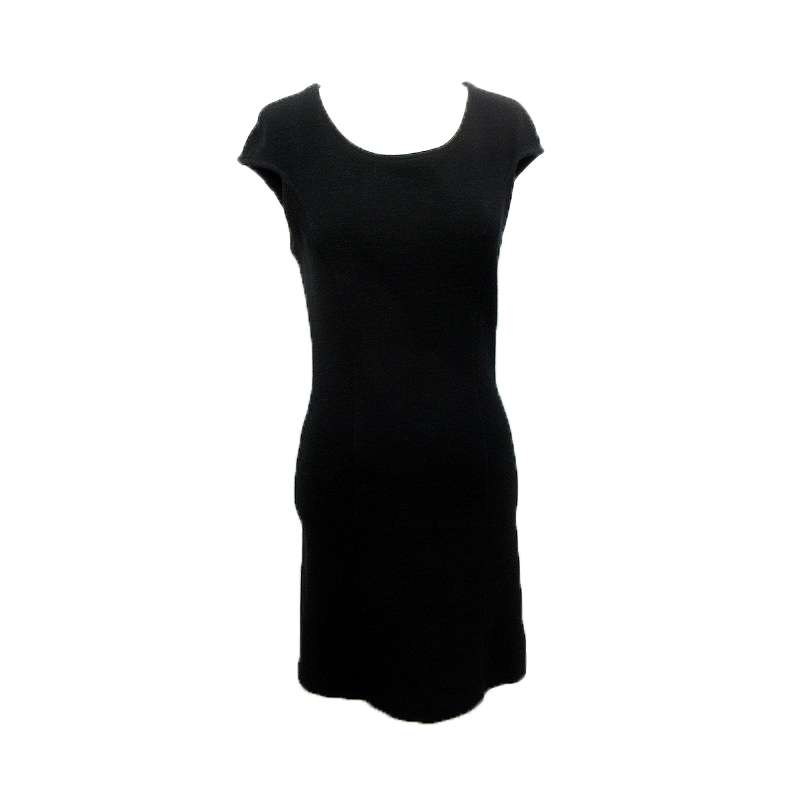 アルマーニ コレツィオーニ Armani Collezioni 伊製 イタリア製 ストレッチ 半袖 ワンピース 38 Mサイズ相当 黒 ブラック系 レディース 064 ベクトルパーク