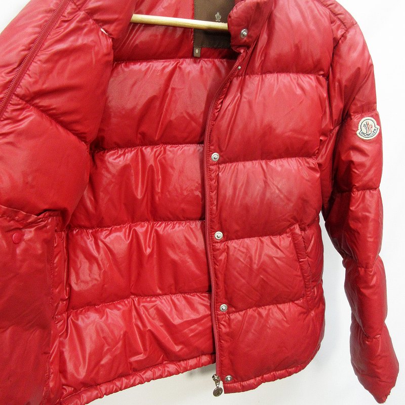 モンクレール MONCLER 茶タグ ダウンジャケット 0 赤 レッド系 XXS 