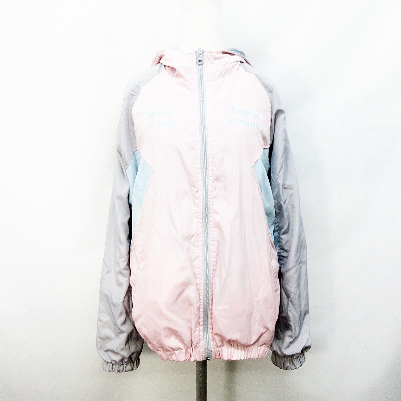 Repipi Armario レピピアルマリオ ジャケット リバーシブル フーデッド L 灰色 グレー系 ピンク レディース 064 ベクトルパーク