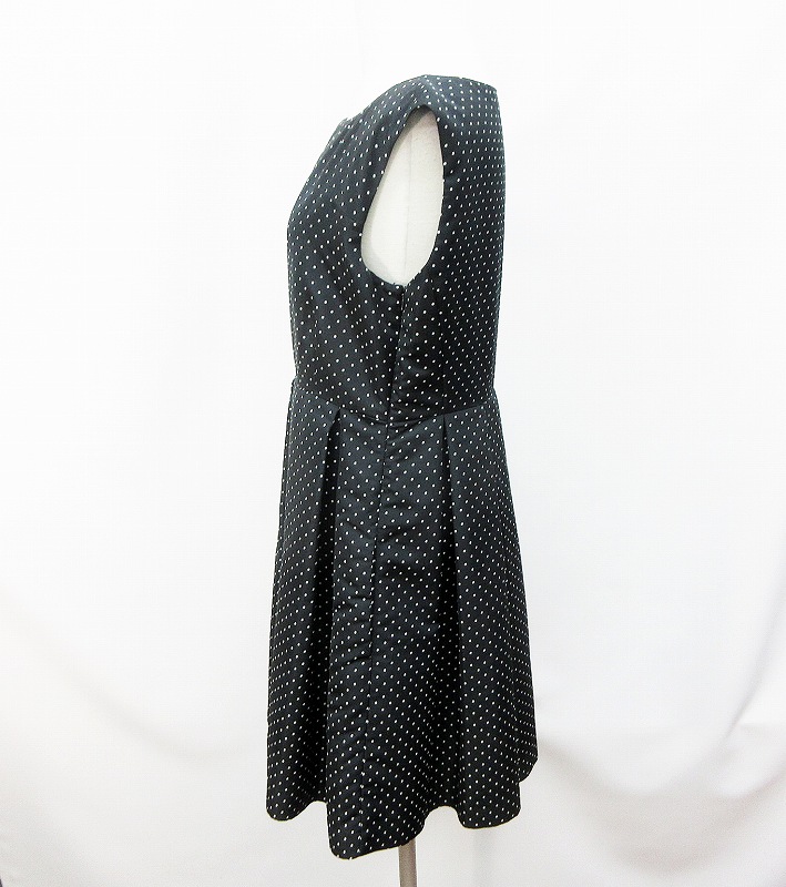 ザラ ベーシック Zara Basic 美品 ワンピース ノースリーブ ドット Usaサイズm 黒 ブラック系 レディース 064 ベクトルパーク
