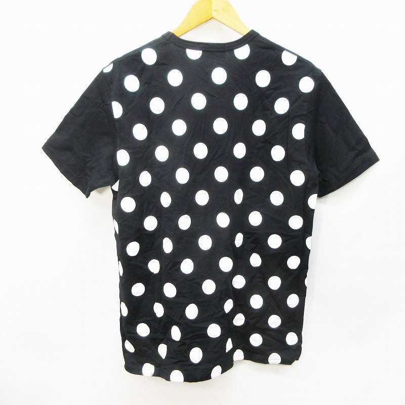 アロイ Aloye Tシャツ カットソー 半袖 Uネック 切替 ドット 水玉柄 ポケット 綿 コットン 100 Xl 黒 ブラック系 白 ホワイト系 26 メンズ 064 ベクトルパーク