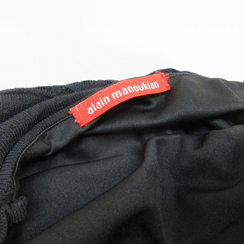 アランマヌキャン Alain Manoukian キャミソール ワンピース ロング タイト ノースリーブ Vネック レース リボン S相当 黒 ブラック系 26 レディース 064 ベクトルパーク