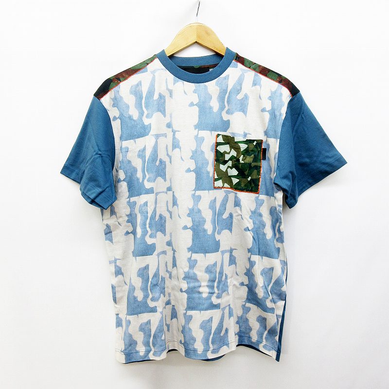 未使用品 プラダ PRADA Tシャツ カットソー 総柄 迷彩 胸ポケット 
