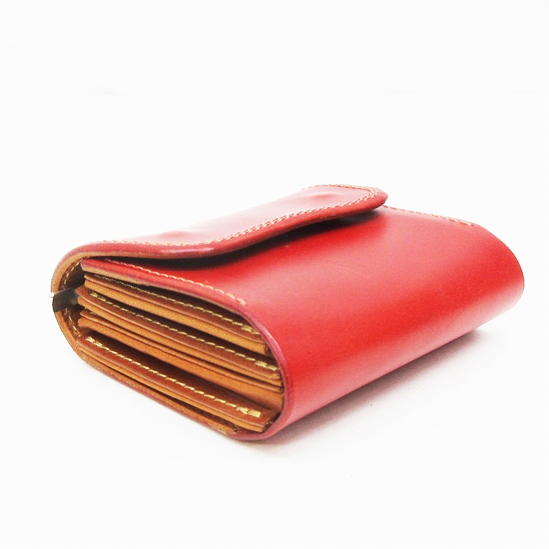 サザビー Sazaby 財布 二つ折り Wホック レザー 本革 赤 オレンジレッド系 29 メンズ レディース 064 ベクトルパーク