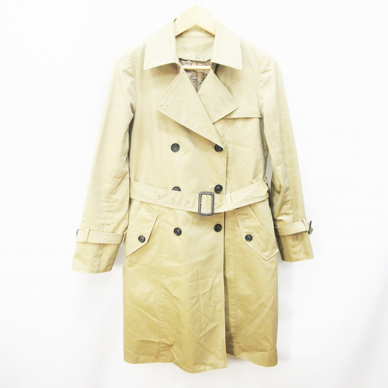 ノーリーズ Nolley S Sophi トレンチ コート アウター ロング 無地 綿 コットン ライナー付 38 M相当 キャメルベージュ系 29 レディース 064 ベクトルパーク