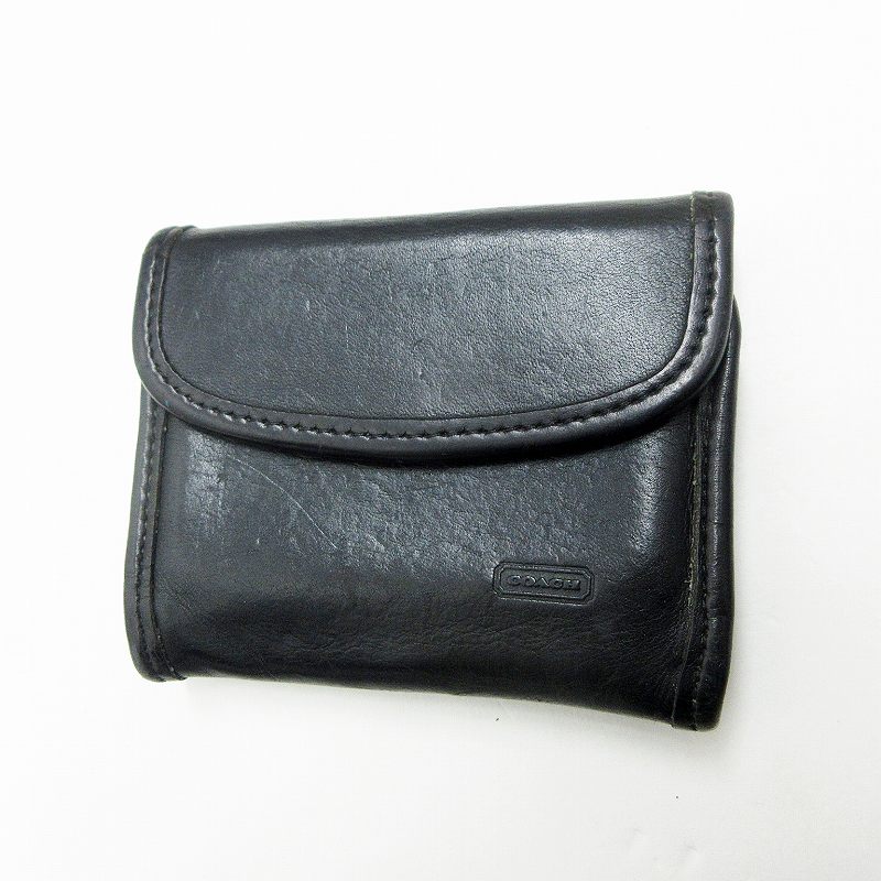 COACH ブラック レザー コインケース コーチ COACH 財布 レディース キーケース キーリング コイン