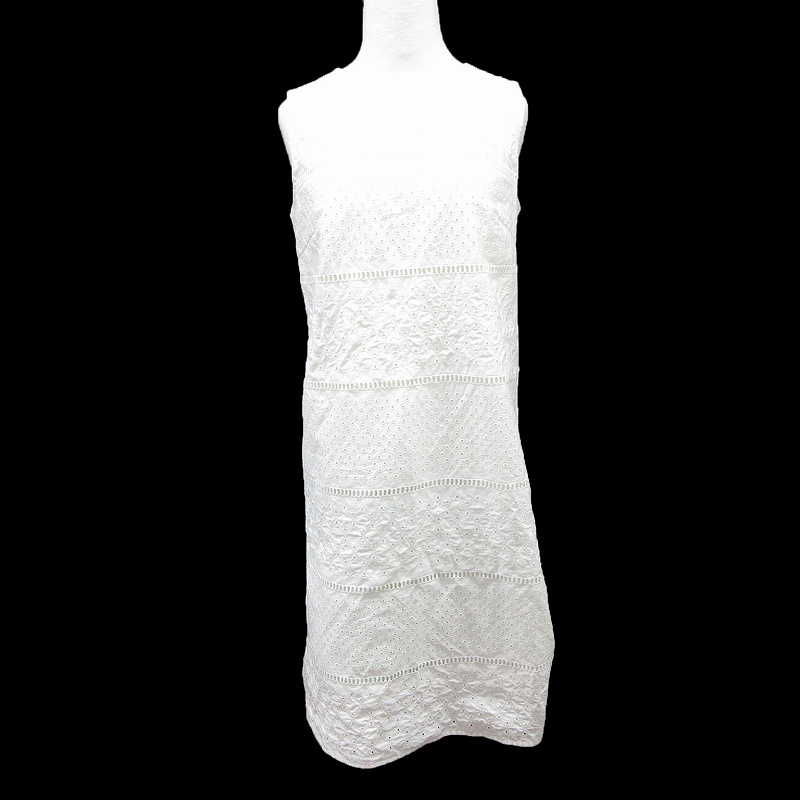 アンタイトル Untitled ノースリーブ ワンピース 刺繍 2 Mサイズ相当 白 ホワイト系 レディース 064 ベクトルパーク