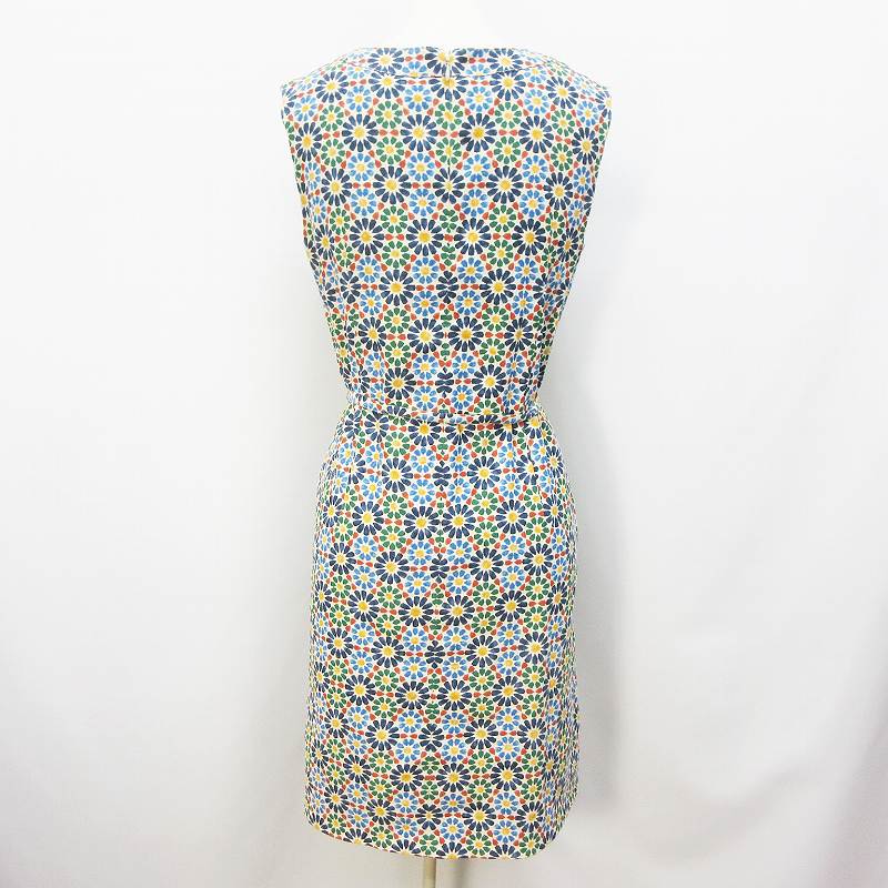 ソアリーク Soareak ワンピース 膝丈 ノースリーブ キーネック 背面ファスナー 総柄 花柄 幾何学模様 ストレッチ 36 S相当 マルチカラー 30 レディース 064 1105 ベクトルパーク