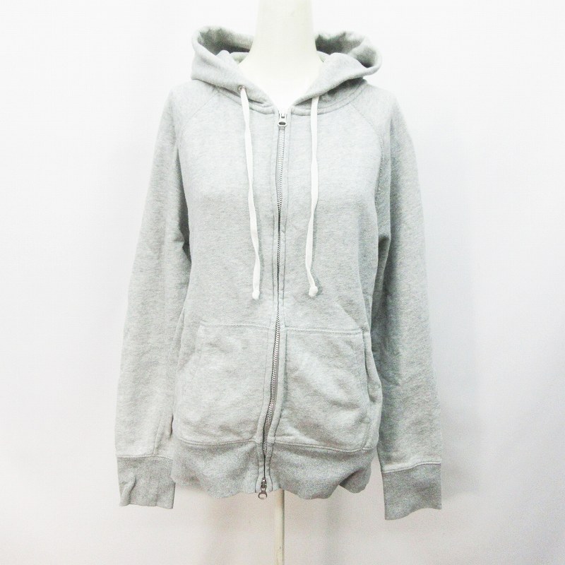 無印良品 良品計画 パーカー スウェット 長袖 ラグラン ジップアップ 綿 コットン L 灰色 グレー系 31 レディース 064 ベクトルパーク