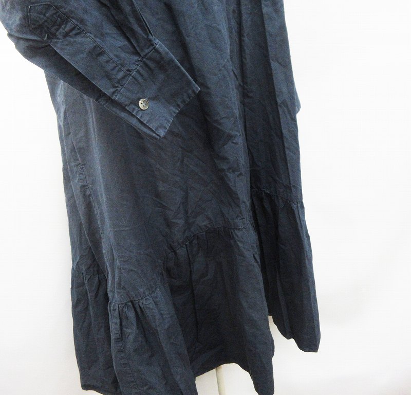 ジャーナルスタンダード Journal Standard シャツ ワンピース 長袖 スキッパー ロング フレア フィッシュテール 無地 綿 コットン 100 L相当 紺 ネイビー レディース 064 ベクトルパーク