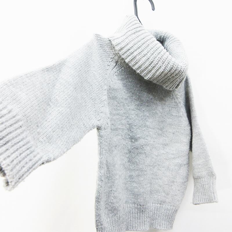 フタフタ Futafuta Black Closet キッズ 子供服 ニット セーター 長袖 ラグラン オフタートル 無地 95 灰色 グレー系 キッズ 064 ベクトルパーク