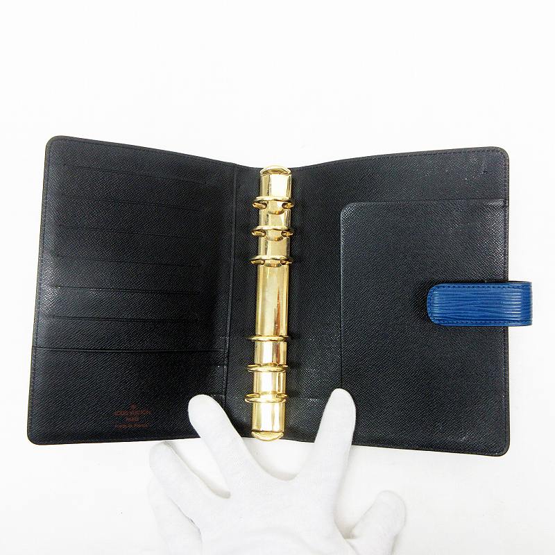 ルイヴィトン LOUIS VUITTON 手帳 R20045 アジェンダMM レザー（LVロゴの刻印入り） トレドブルー SP0999 美品 財布 エピ LOUIS VUITTON ルイ ヴィトン エピ アジェンダMM 手帳カバー