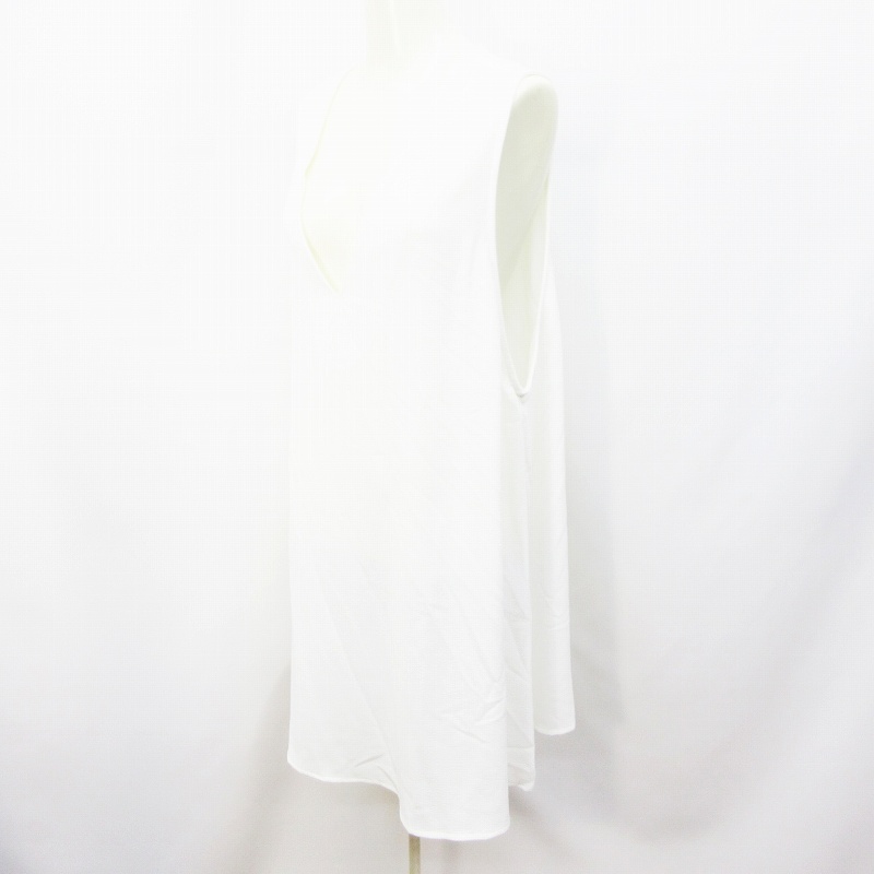 アメリカンアパレル American Apparel ワンピース ノースリーブ 膝丈 Vネック 無地 フレア Usa製 L 白 ホワイト系 レディース 064 ベクトルパーク