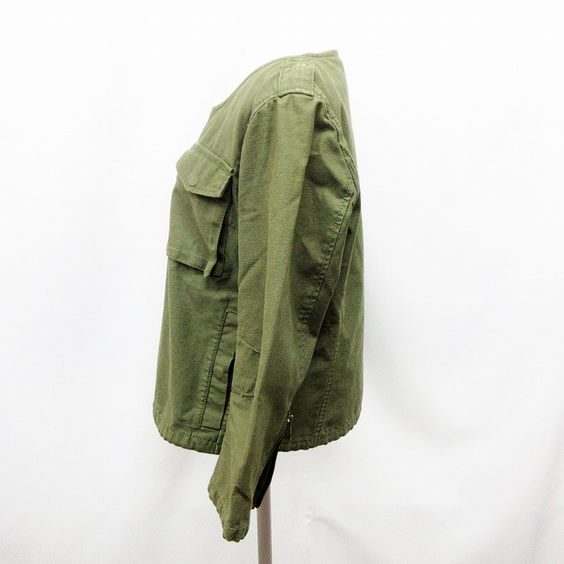 ビス Vis ノーカラー ミリタリー ジャケット Mサイズ相当 緑 グリーン系 32 レディース 064 ベクトルパーク