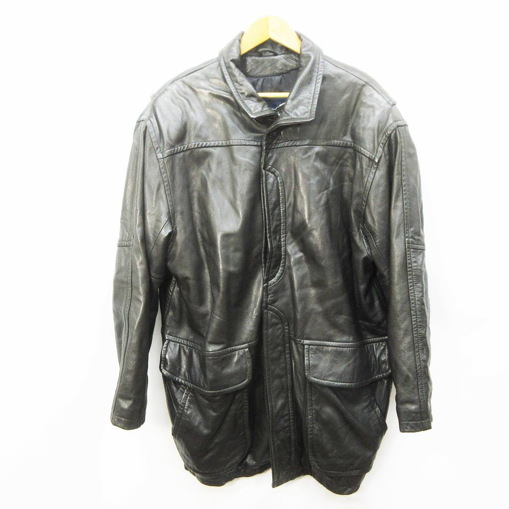 ロバートコムストック Robert Comstock ラム レザー コート ジャケット アウター ステンカラー 比翼ボタン 本革 3m シンサレート Usa40 M相当 黒 ブラック系 32 メンズ 064 ベクトルパーク